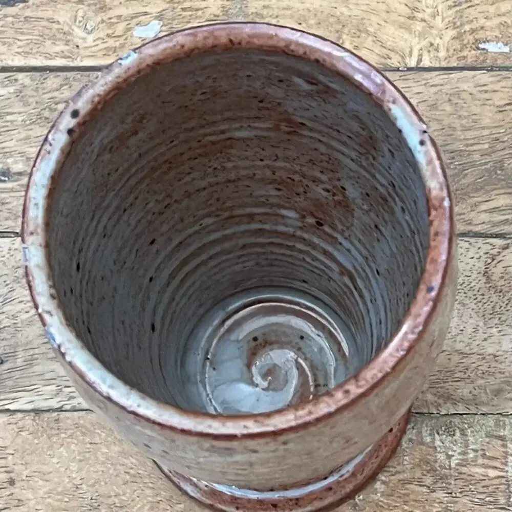 Art Studio Pottery Stoneware Flower Vase 5.5